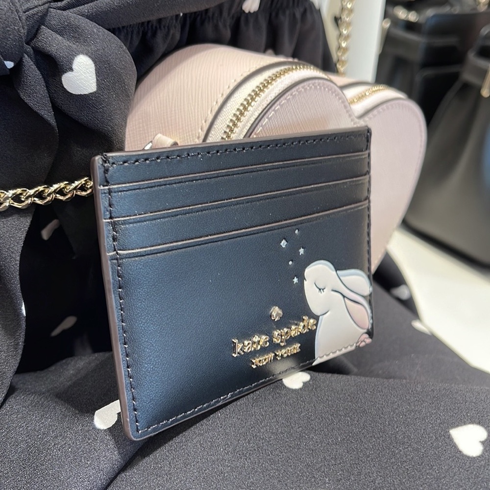 Kate Spade Bunbun Bunny Small Slim Card Holder Wallet

COLOR:
Black Multi
NWT - Picture 8 of 16